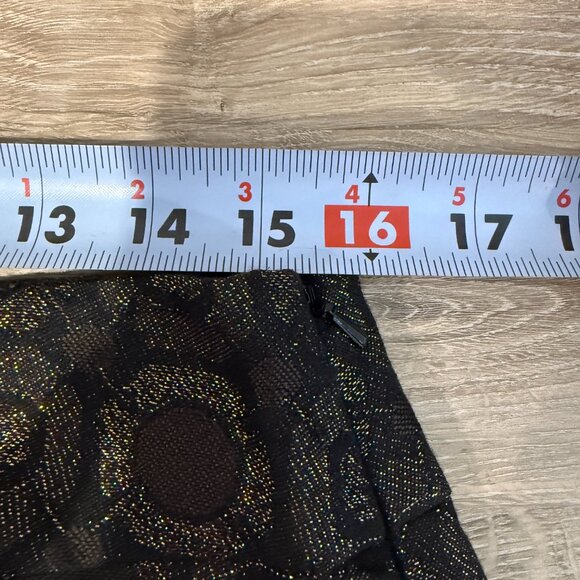 Ann Taylor Gold Metallic Circle Embroidered Holiday Festive Mini Skirt 10 - Picture 12 of 13